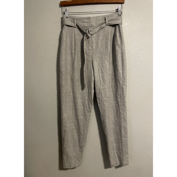 Akris Punto Womens Pants Size 6 Gray Virgin Wool Belted Tapered Leg Old Money - Picture 1 of 8